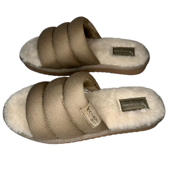 KOOLABURRA by UGG Rommie Mens Slippers Dune Size 9 Slides Fuzzy Comfy Shoes New - Picture 10 of 14